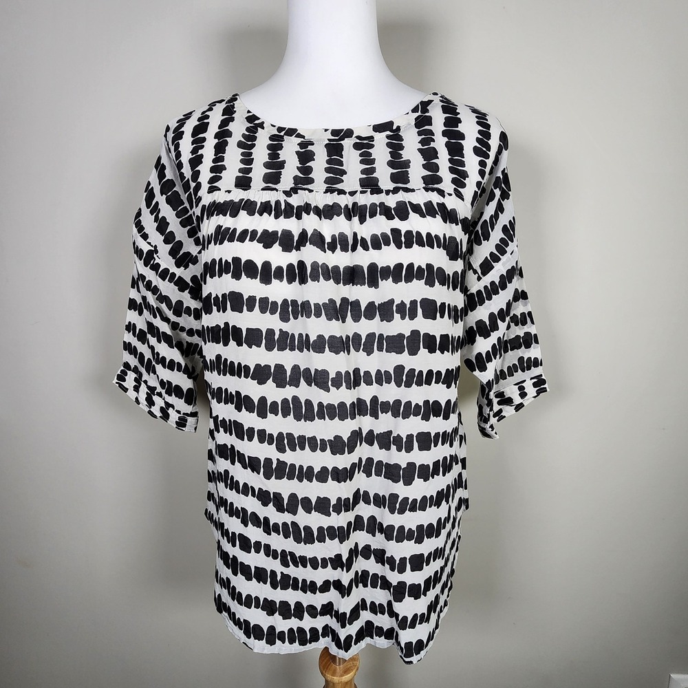Ann Taylor LOFT Silk Blend Blouse Womens XS Lightweight Summer Office Boxy Relax